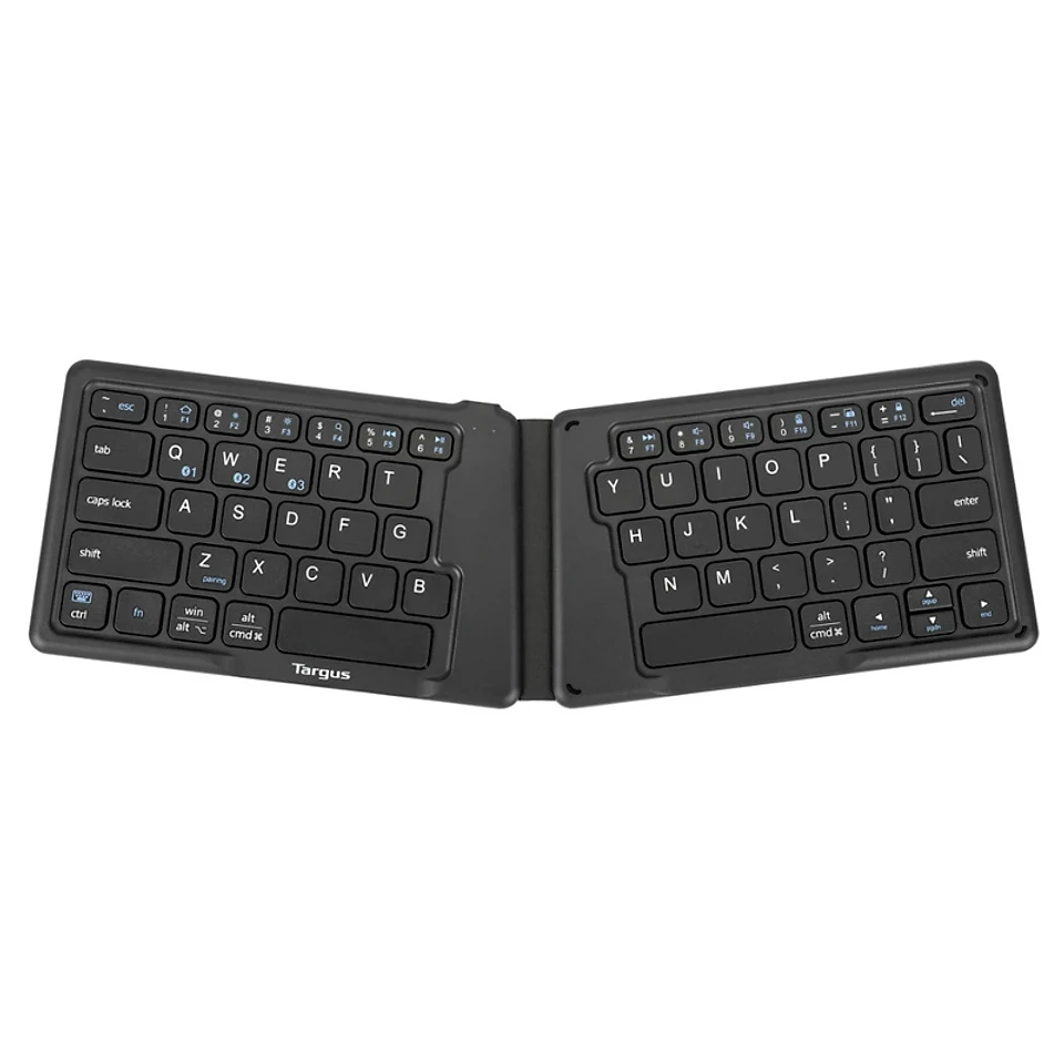 Bàn Phím Gập Bluetooth TARGUS Ergonomic Foldable Kháng Khuẩn - AKF003 - Hàng Chính Hãng - Đen