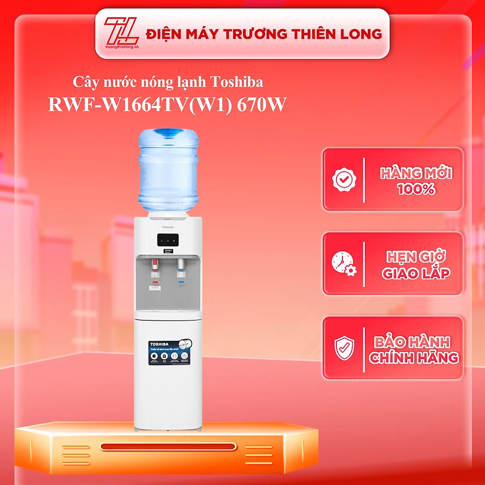 Cây Nước Nóng Lạnh Toshiba RWF-W1664TVW1 670W - Hàng chính hãng