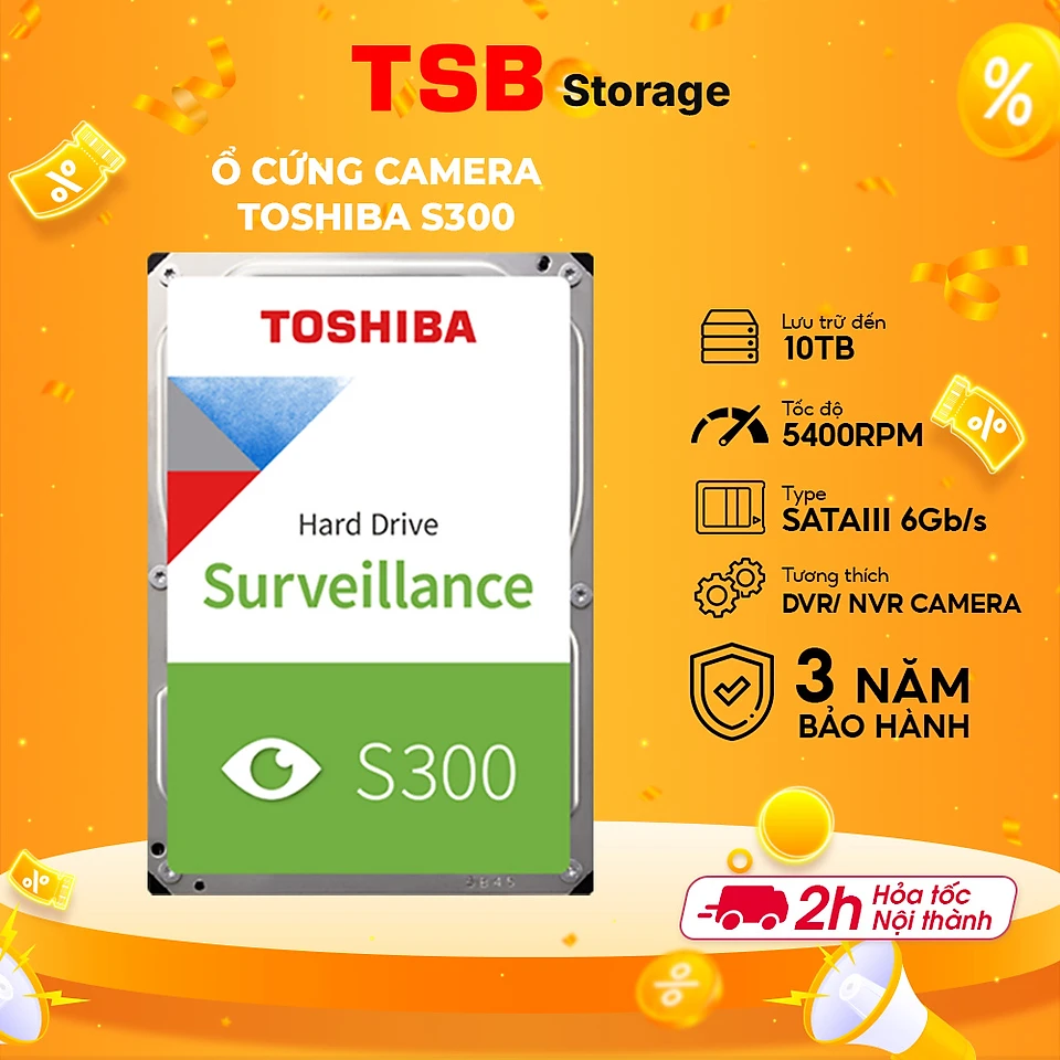 Ổ cứng Camera Toshiba S300 Hàng Chính Hãng - 2TB