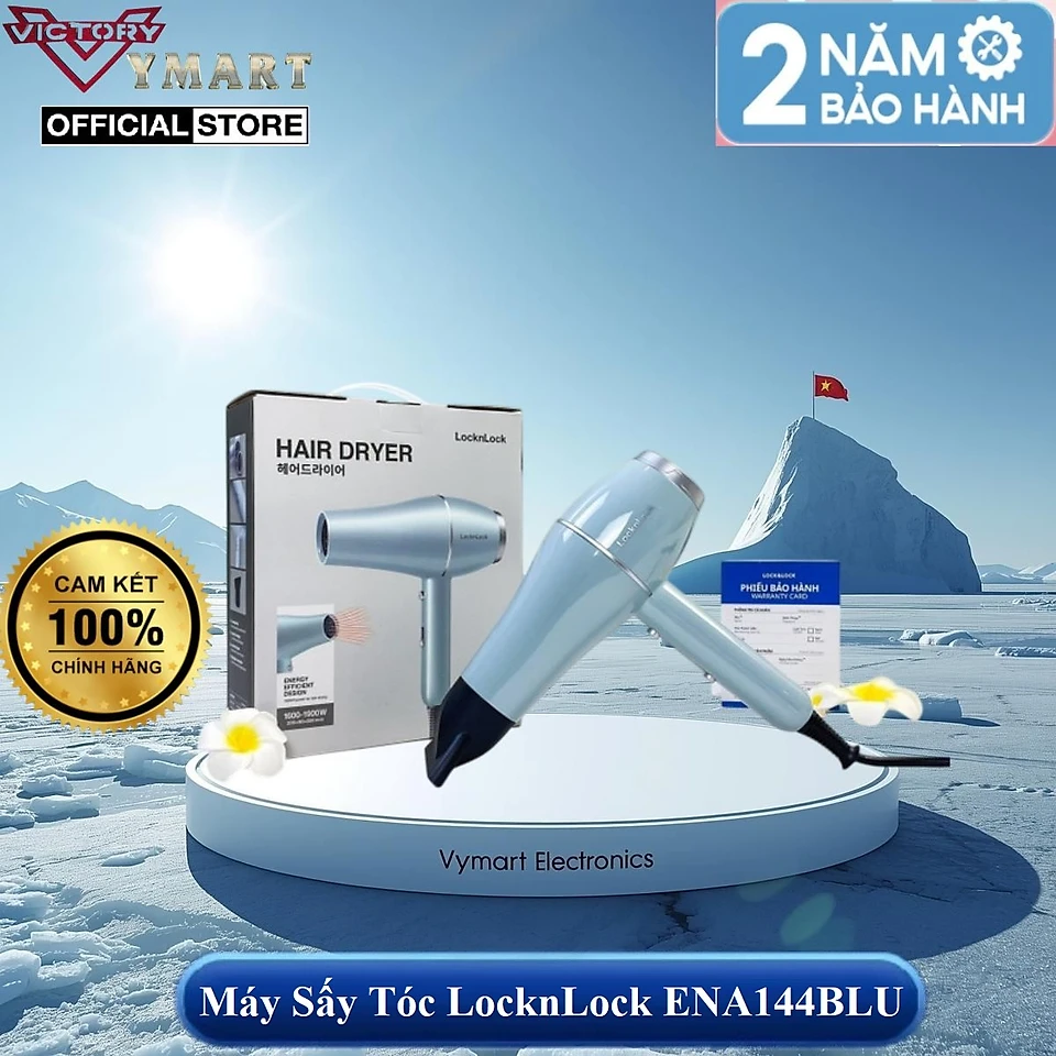 Máy Sấy Tóc Lock&Lock air dryer ENA144BLU Model 2023 - Hàng Chính Hãng