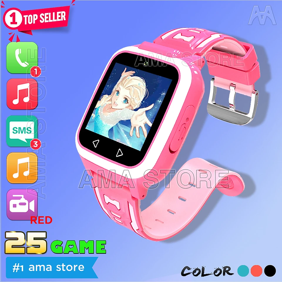 Đồng hồ Thông minh 25 GAME Y8S gắn thẻ nhớ 32G Nghe nhạc Lắp Sim gọi Điện thoại không cần App Quản lý Hàng nhập khẩu - Hồng