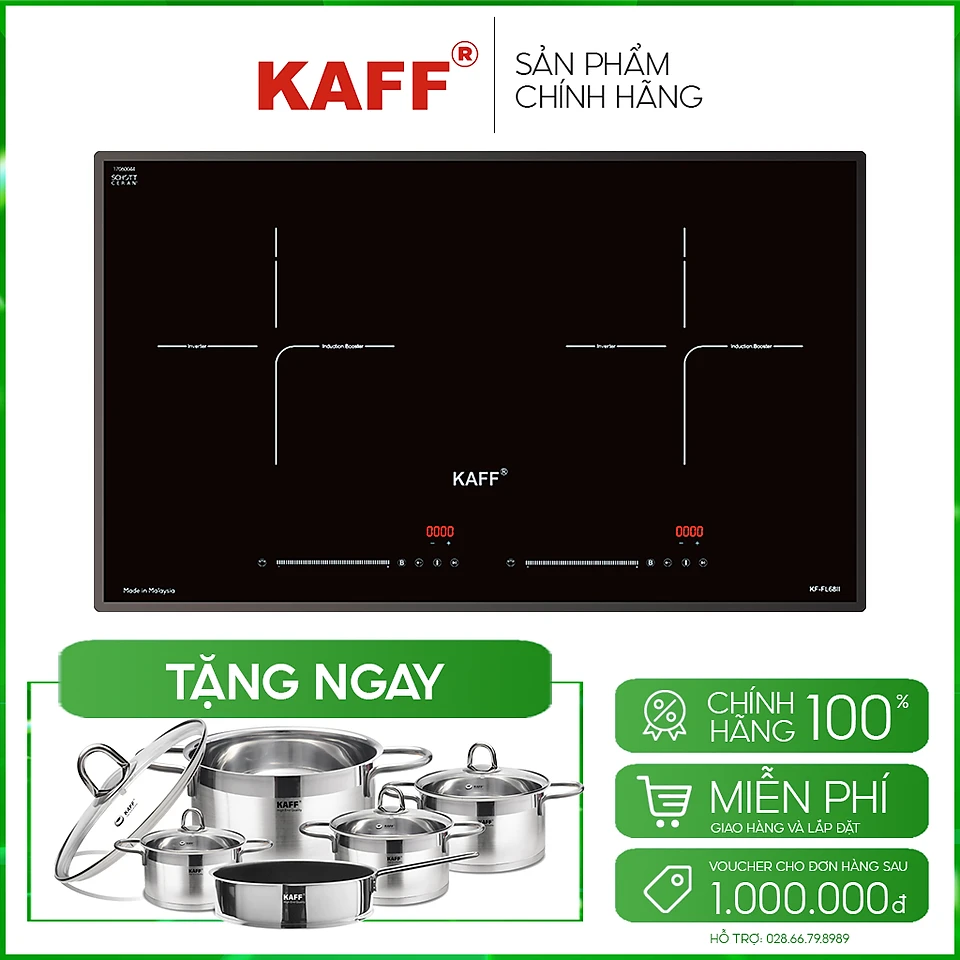 Bếp điện từ KAFF KF-FL68IC - Sản phẩm chính hãng - Vùng nấu từ