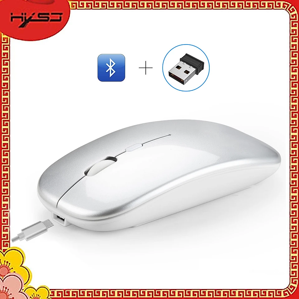 Chuột không dây Bluetooth HXSJ M90 - Hàng chính hãng - Bạc