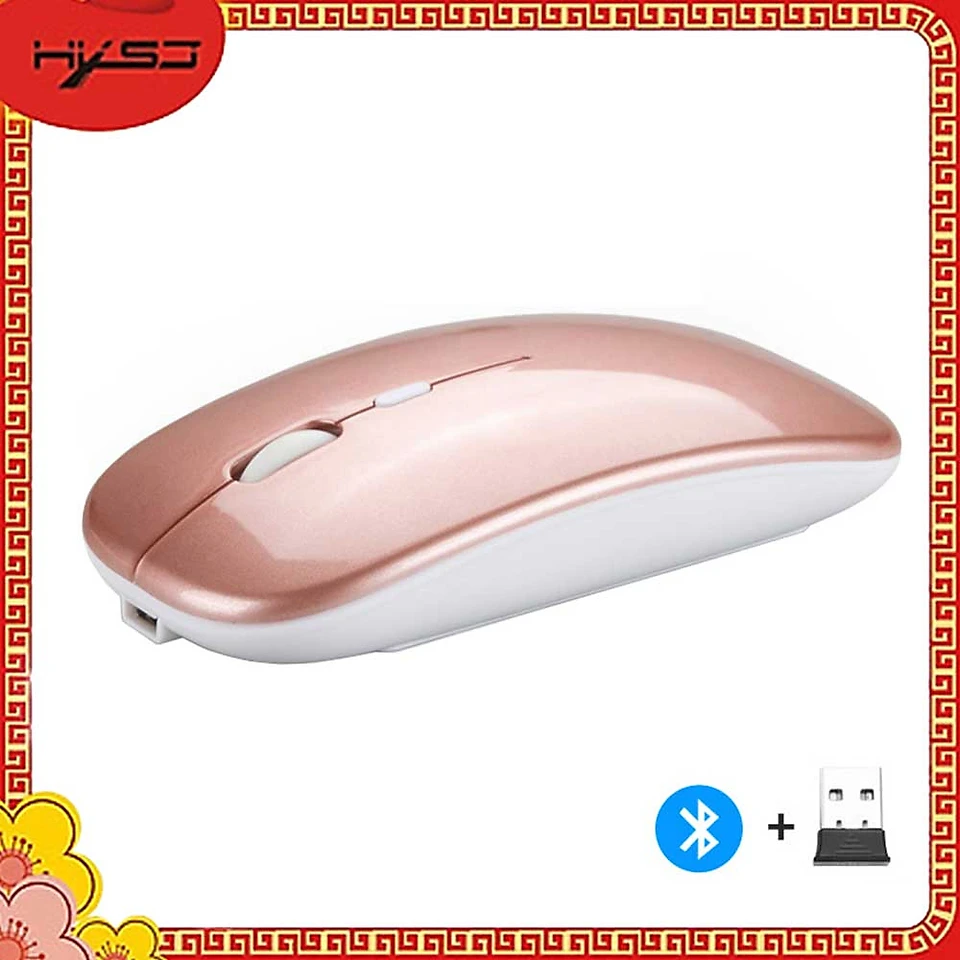 Chuột không dây Bluetooth HXSJ M90 - Hàng chính hãng - Hồng