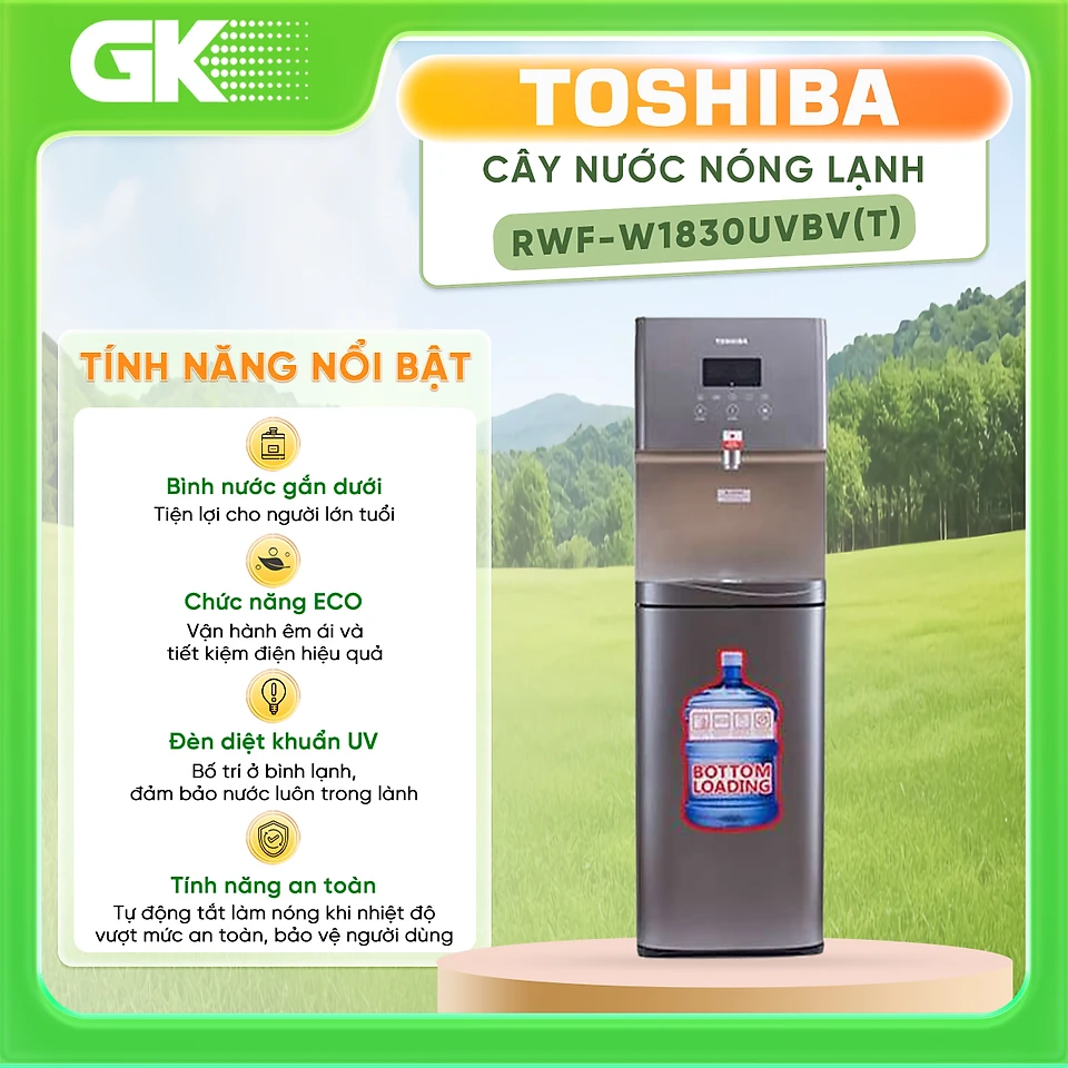 Cây nước nóng lạnh Toshiba RWF-W1830UVBVT - Hàng chính hãng