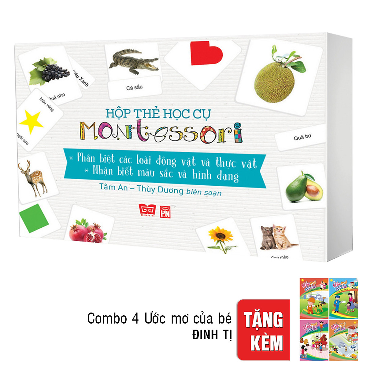 Hộp Thẻ Học Cụ Montessori: Khám Phá Thế Giới Tự Nhiên - Nhận Biết Màu Sắc Và Hình Dạng (Tặng Combo 4 Cuốn Ước Mơ Của Bé )