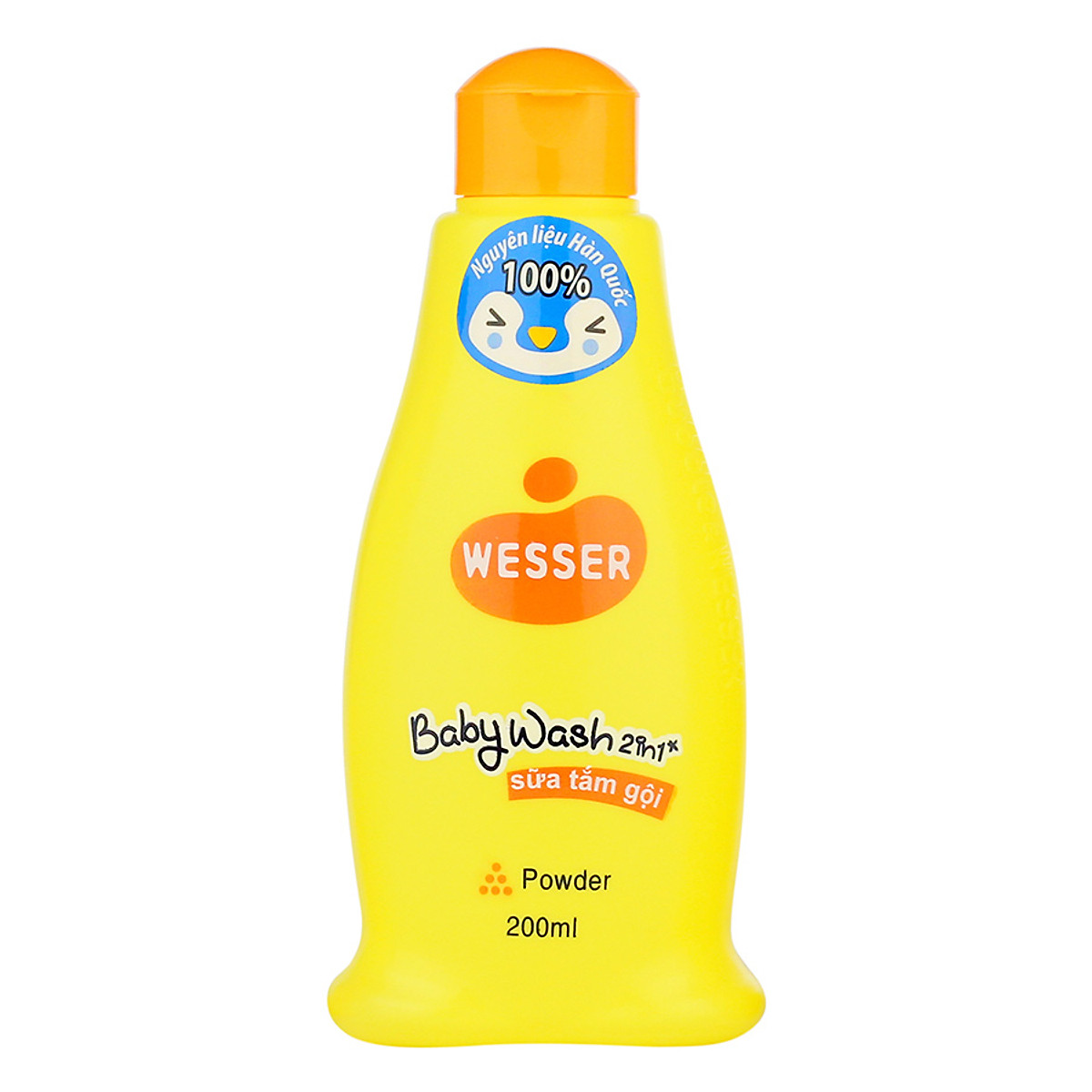 Sữa Tắm Gội Wesser 2in1 Hương Phấn (200ml) - Cam