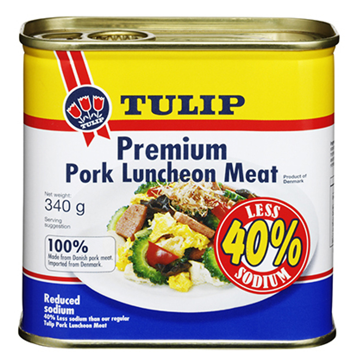 Thịt Heo Hộp Tulip 40% Giảm Mặn 340g (Đan Mạch)