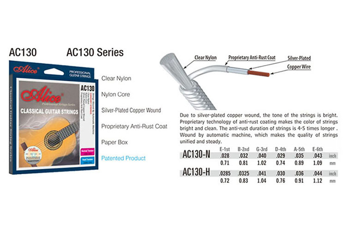 Bộ Dây Đàn Guitar Classic Alice AC130