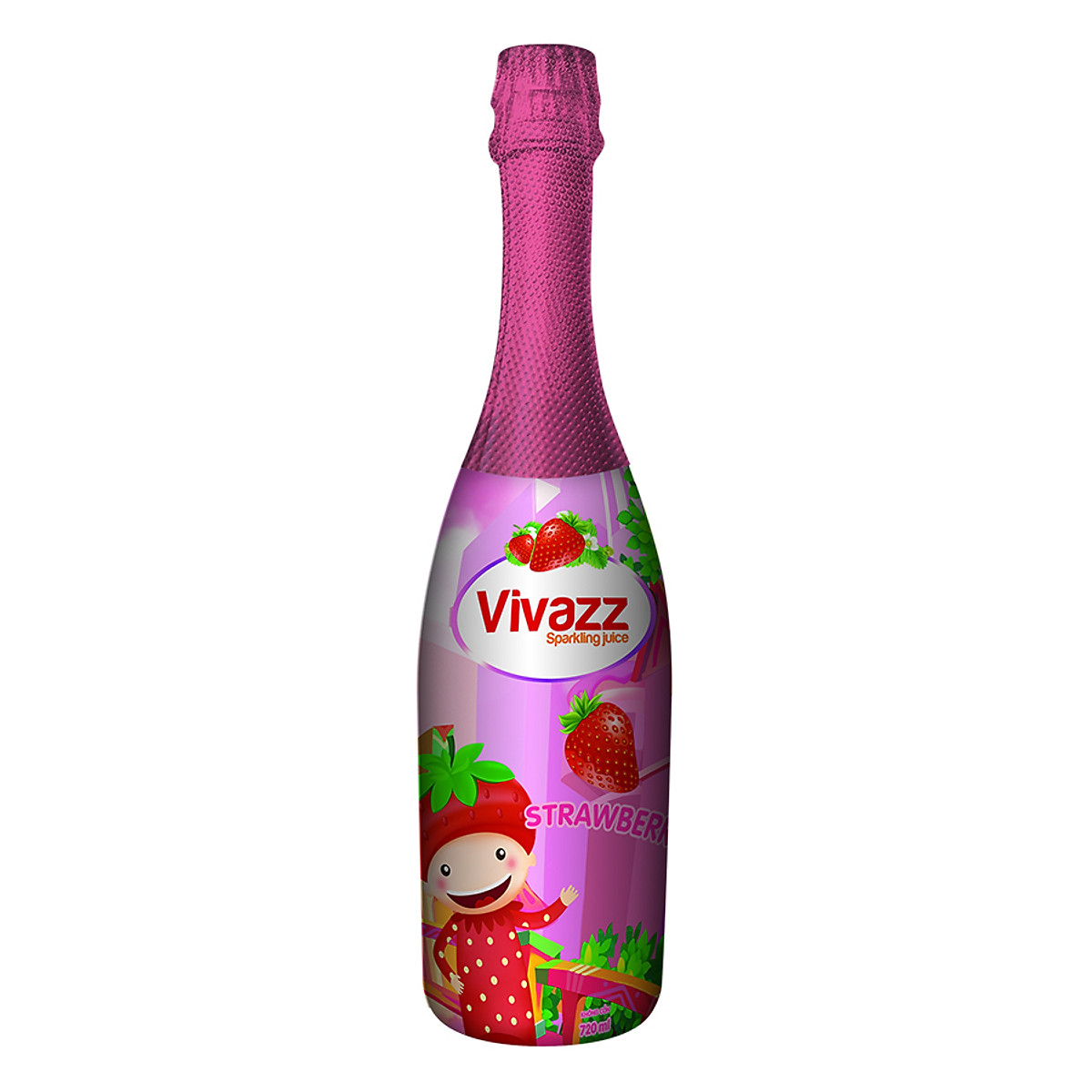 Nước Trái Cây Có Gas Vivazz Sparkling Juice Trẻ Em Dâu R0106014 (720ml