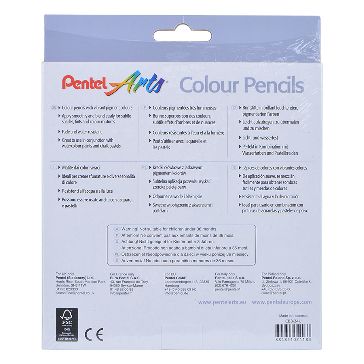 Hộp Bút Chì Màu 24 Màu Pentel CB8 - 24U