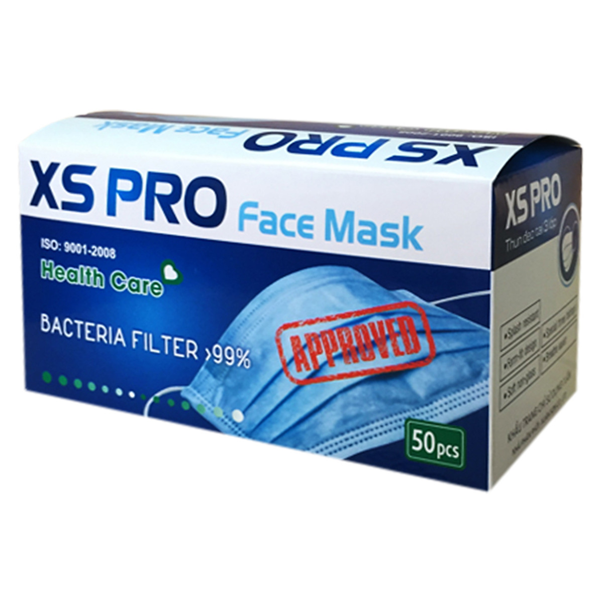 Mua Khẩu Trang Y Tế XS Pro 3 Lớp - Xanh (Hộp 50 Cái)