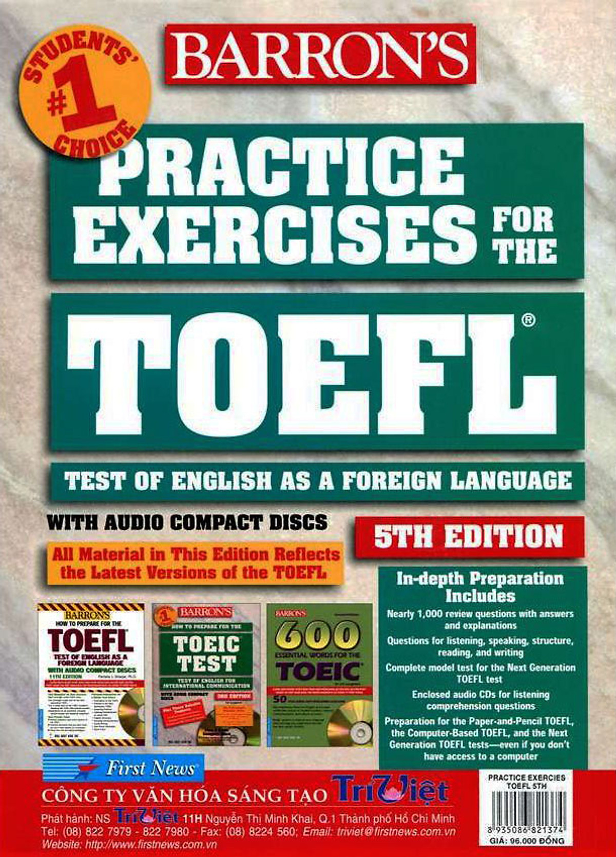 iBT　Mua　TOEFL　Không　The　Practice　Exercises　For　Edition)　(5th　Kèm　CD　Tiki