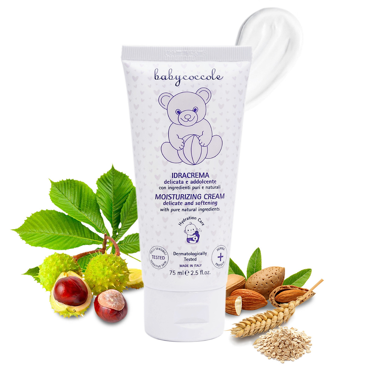 Kem dưỡng ẩm chiết xuất hạnh nhân Babycoccole 0M+ - 75ml
