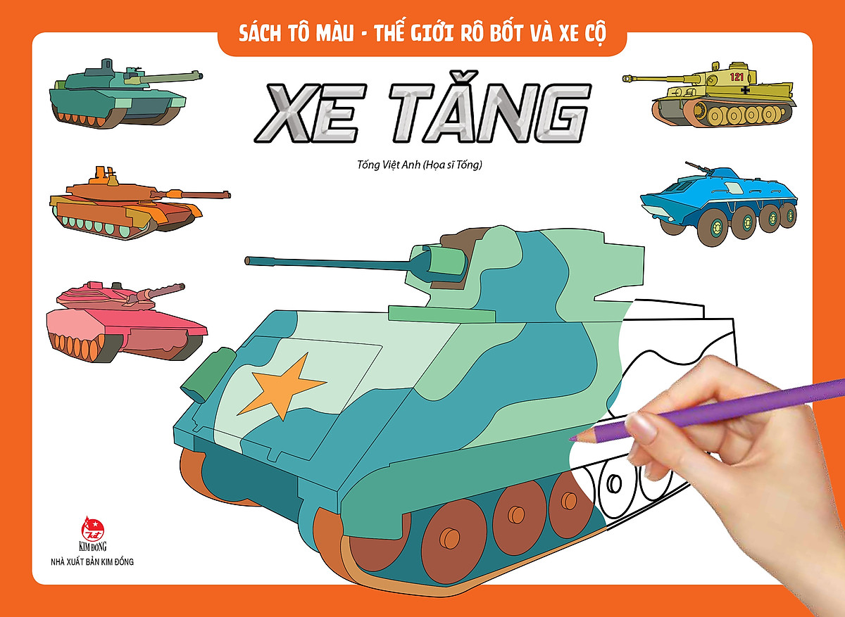 Sách Tô Màu - Thế Giới Rô Bốt Và Xe Cộ: Rô Bốt Xe Tăng