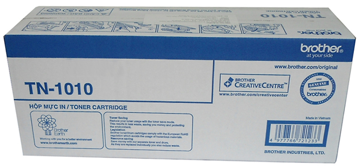 Brother TN-1010 Toner Mực Cho Máy In DCP-1511, DCP-1514, DCP-1616NW, HL-1111, HL-1201, HL-1211W, MFC-1811 - Hàng Chính Hãng