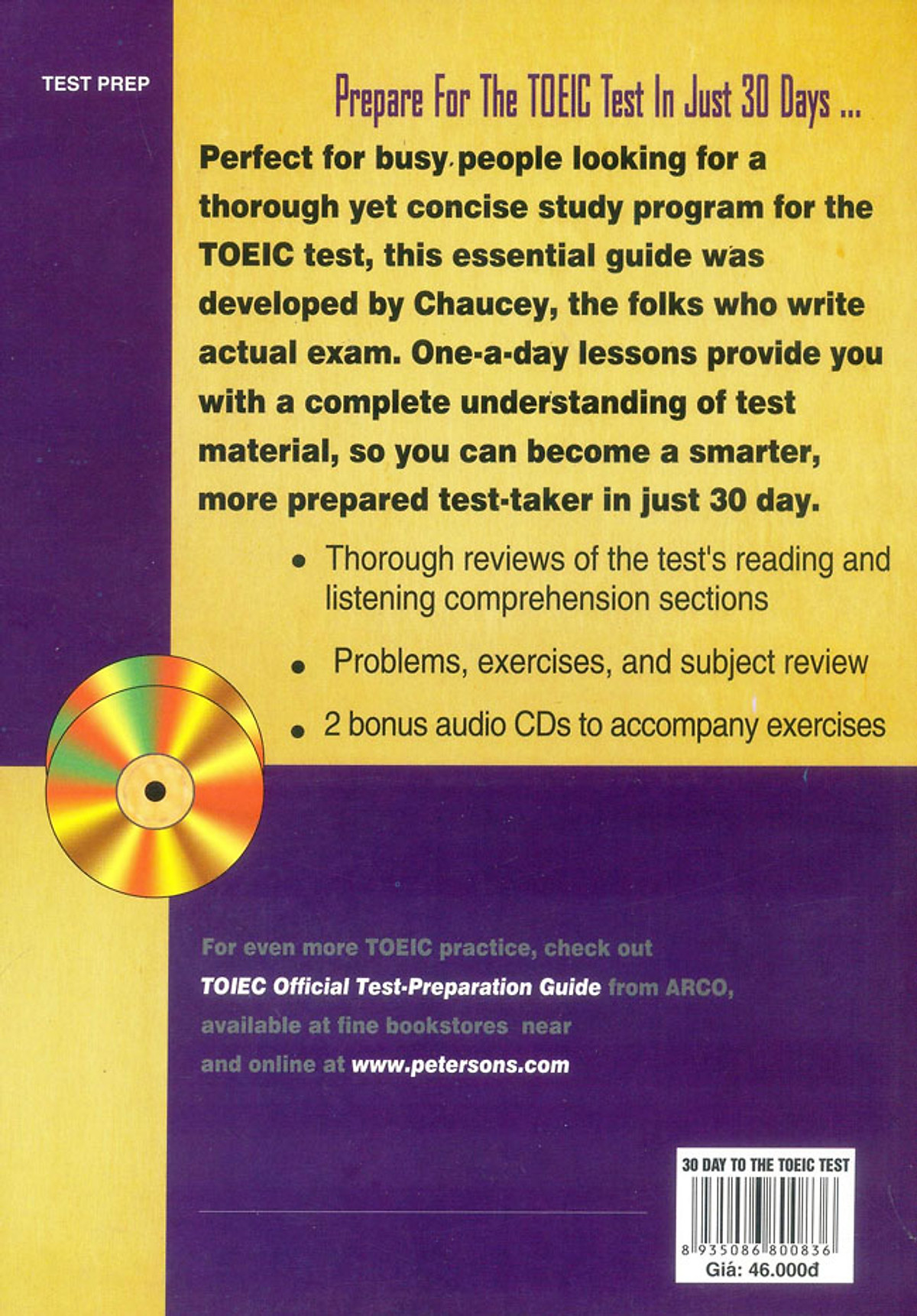 30 Days To The TOEIC Test (Chương Trình Luyện Thi TOEIC - Không Kèm CD)