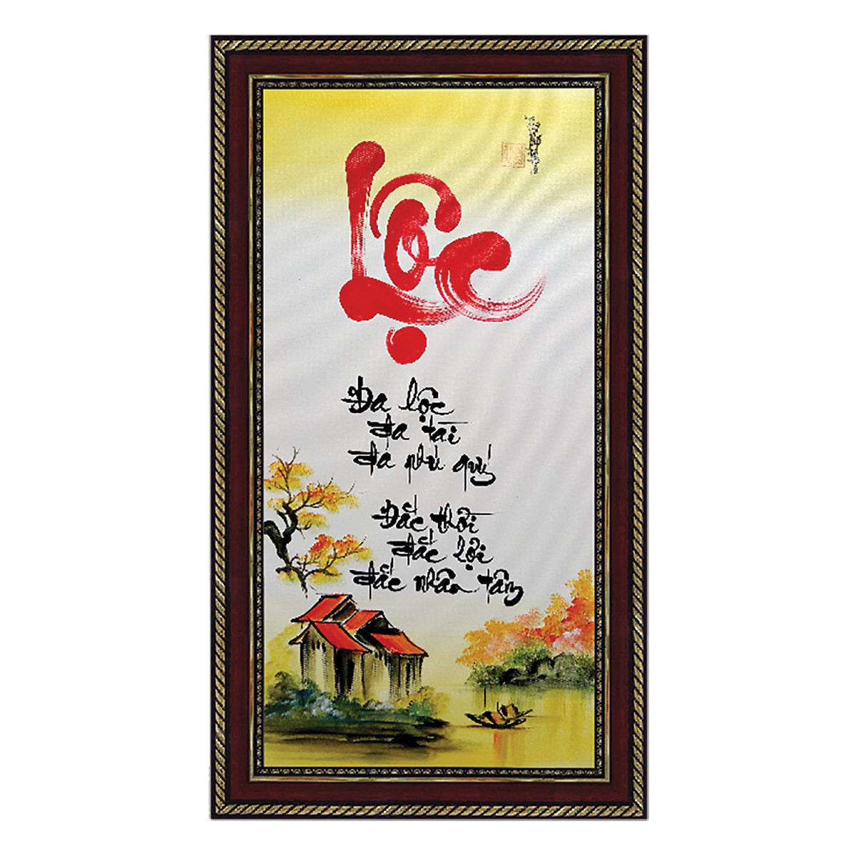 Tranh Thư Pháp Chữ Lộc (38 X 68 Cm) Thế Giới Tranh Đẹp | Tiki