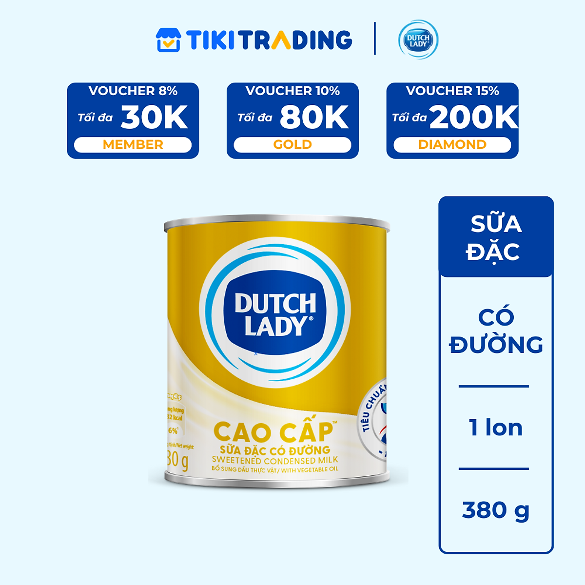 Sữa đặc có đường Dutch Lady cao cấp 380g