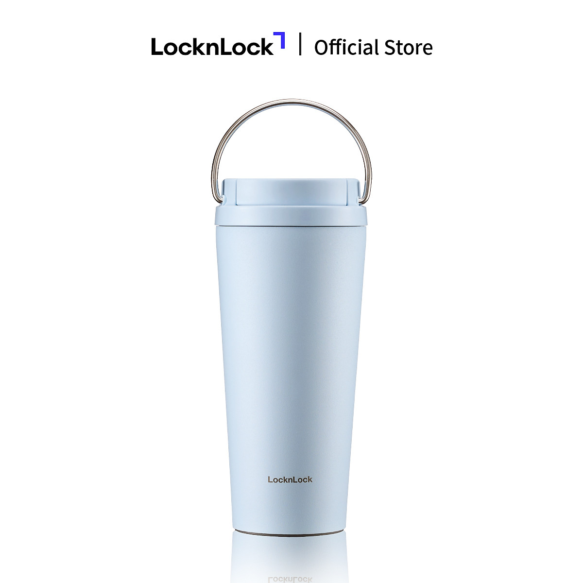 Bình giữ nhiệt LocknLock Bucket One-Touch LHC3345 có quai dung tích 550ml thép không gỉ - 3 màu - LHC3345BLU - Màu xanh dương