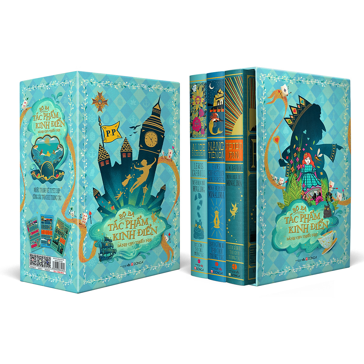 Sách Boxset ba tác phẩm kinh điển dành cho thiếu nhi (Peter Pan, Alice ở xứ sở diệu kì và Alice ở xứ sở trong gương, Nàng tiên cá và những câu chuyện khác)