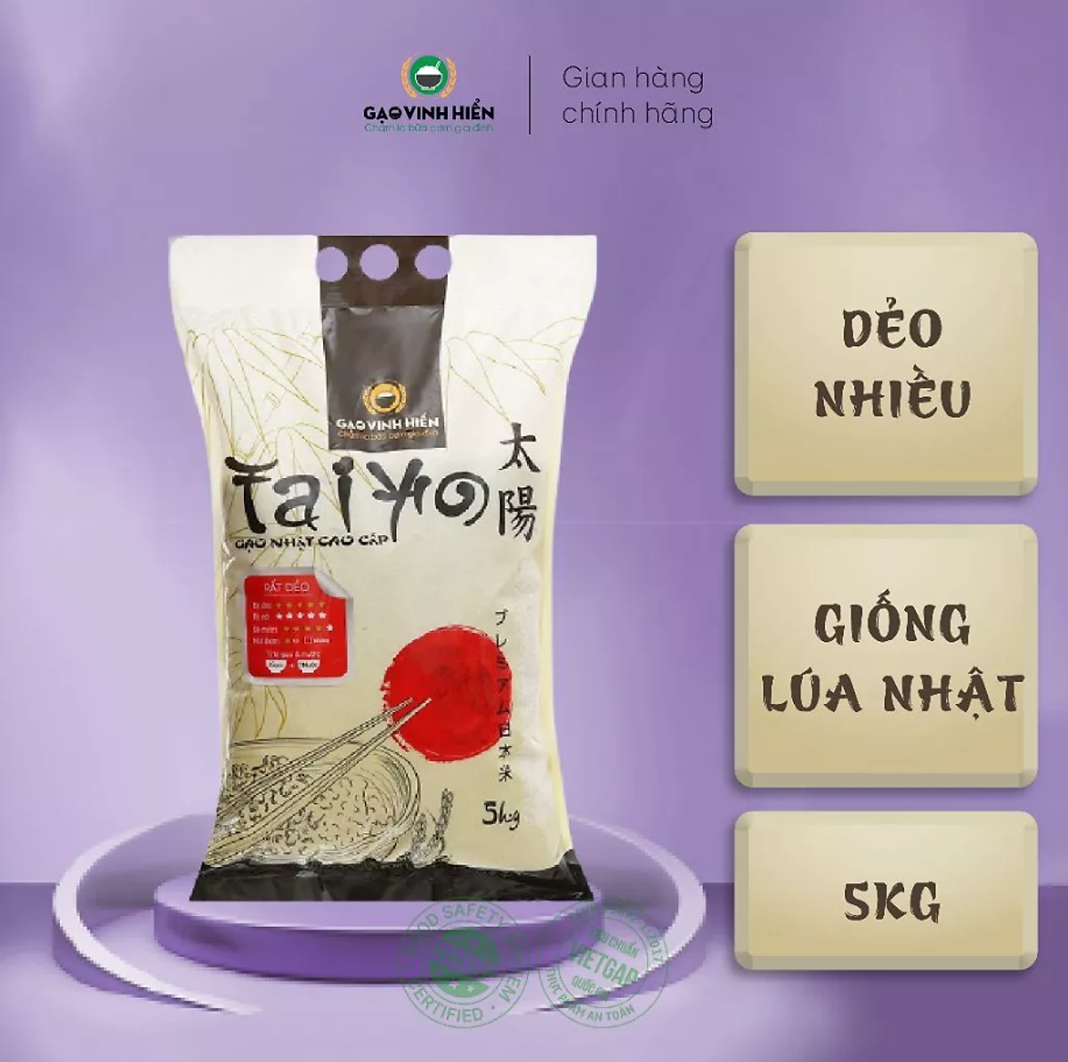 Gạo Nhật Vinh Hiển Taiyo 5kg