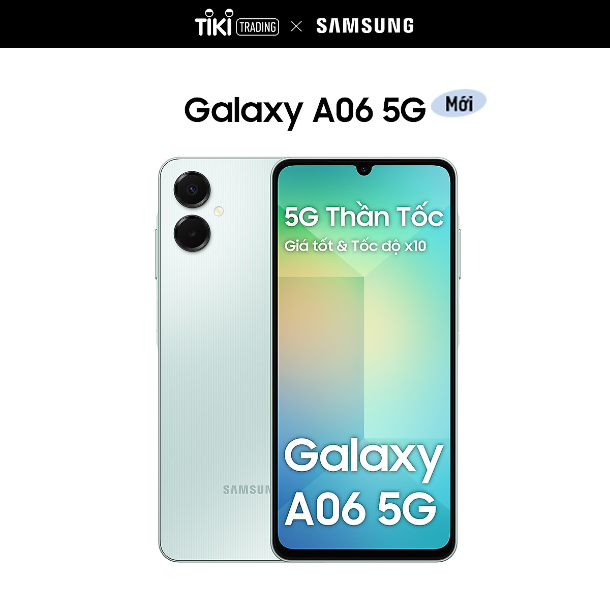 Điện thoại Samsung Galaxy A06 5G (4/128GB), Màn Hình Cực Đại HD+ 6.7”, 5G Kết nối cực nhanh - Hàng chính hãng - Xanh