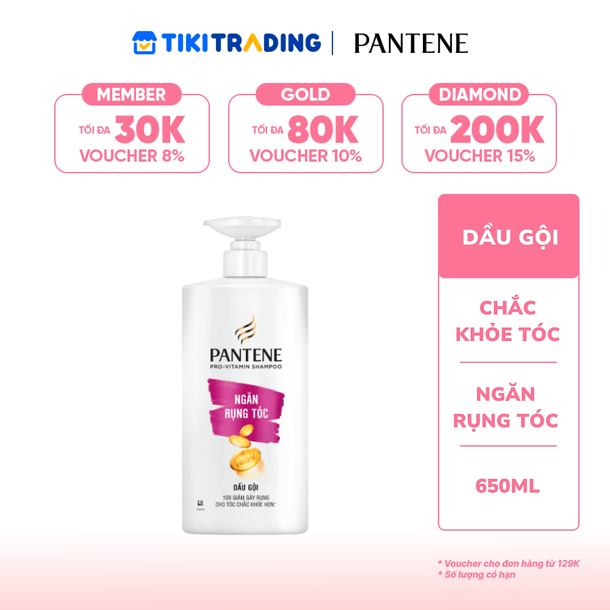 Dầu Gội Pantene Ngăn Rụng Tóc - 650ML