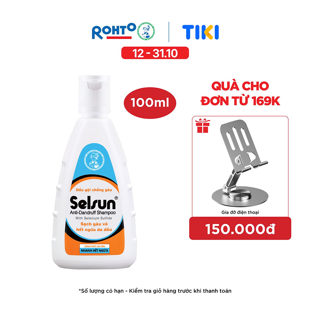 Dầu gội Selsun chống gàu, sạch gàu & hết ngứa da đầu Selsun Anti-Dandruff Shampoo 100ml