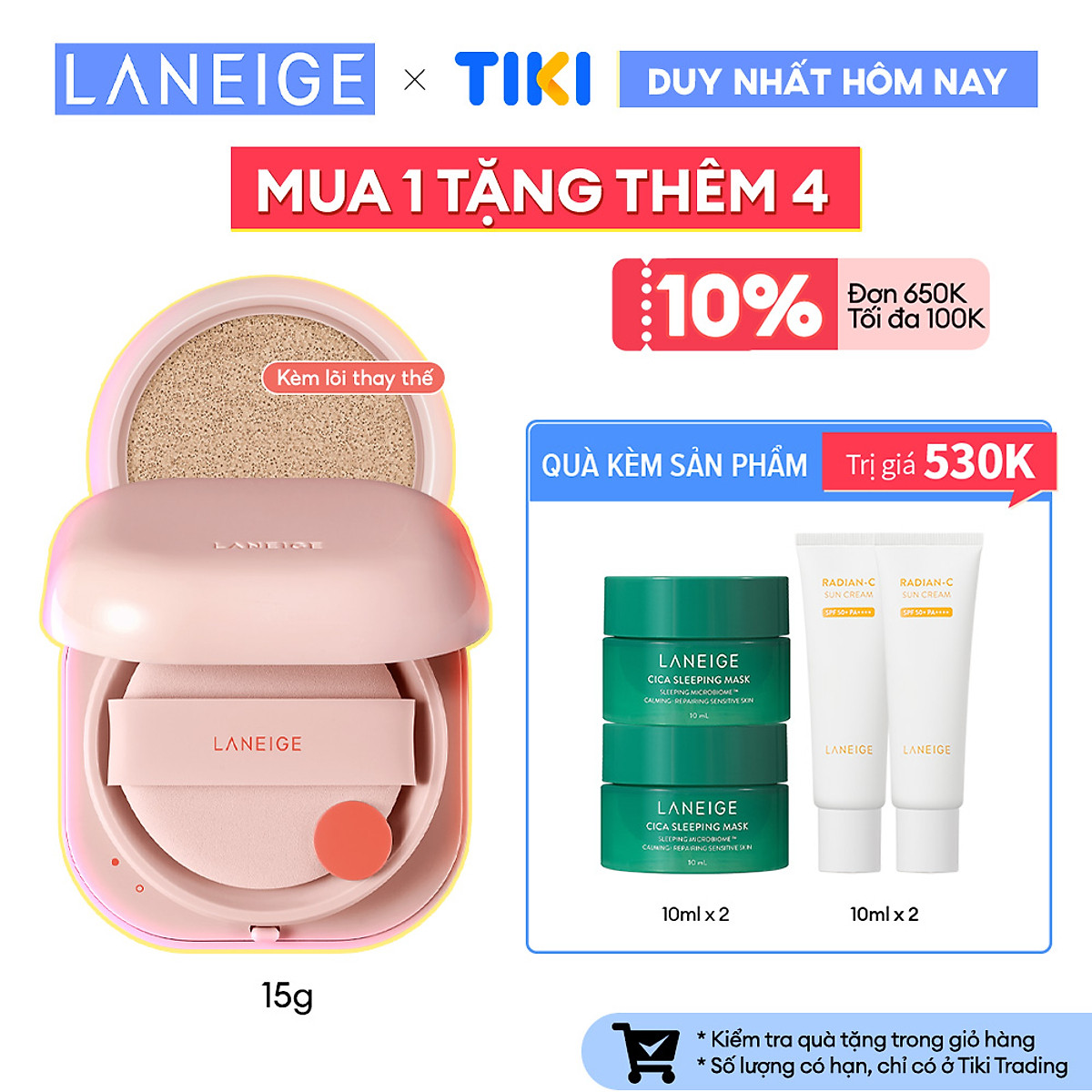 [THẾ HỆ MỚI] Phấn Nước Căng Bóng 24H LANEIGE NEO Cushion Glow 15g - 23N1