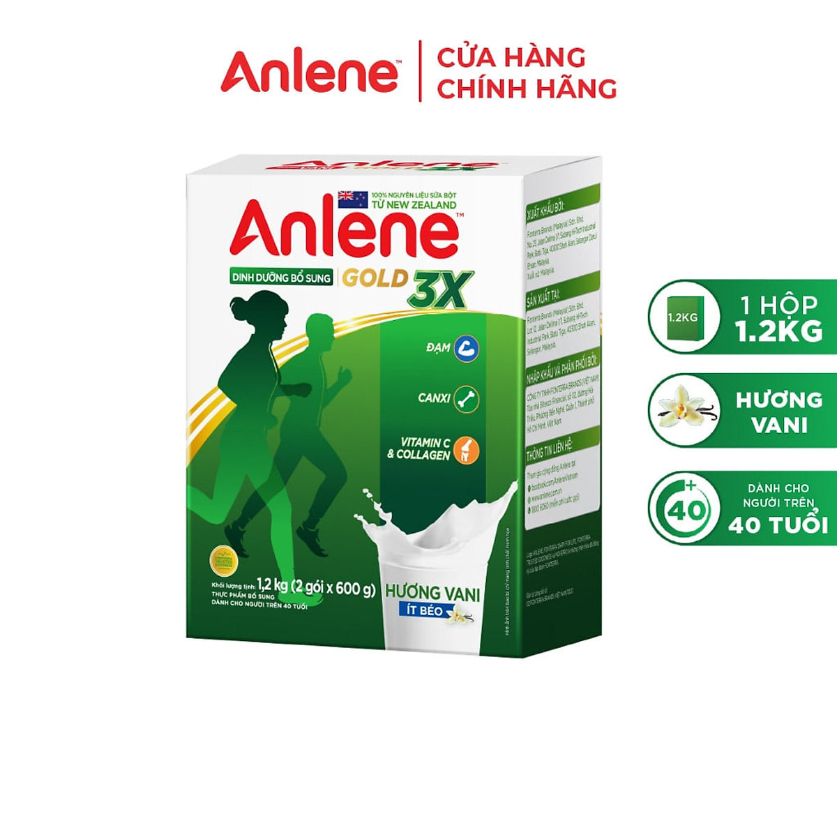Sữa Bột Anlene Gold Movepro 3X Hương Vanilla (Hộp Giấy 1,2kg)