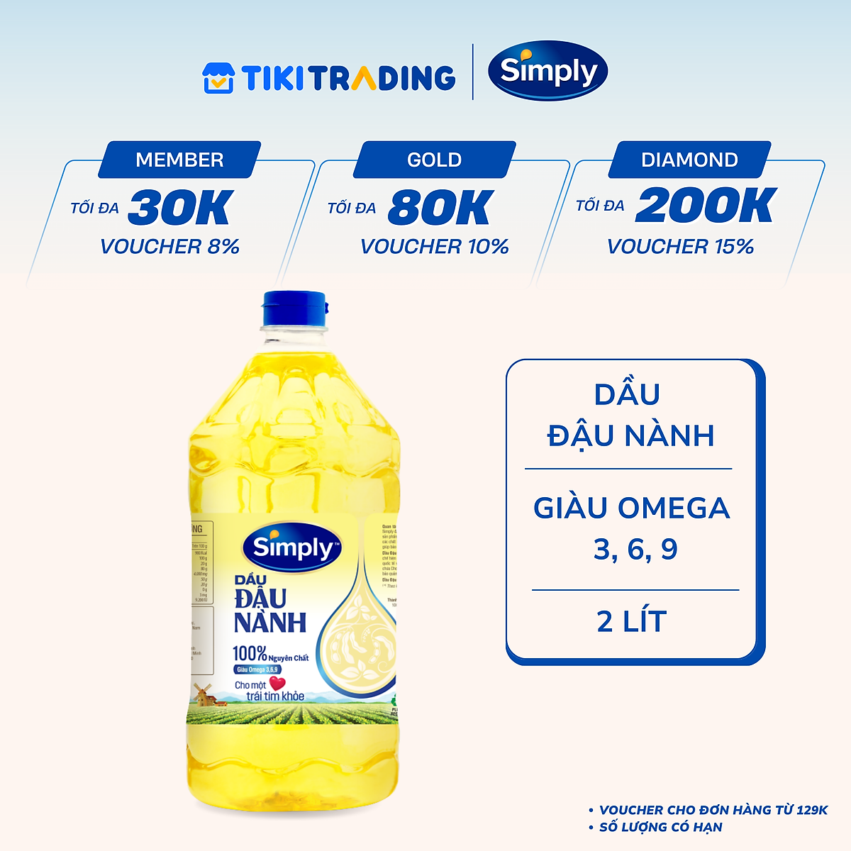 Dầu Đậu Nành Simply 1L / 2L / 5L - 2Lít