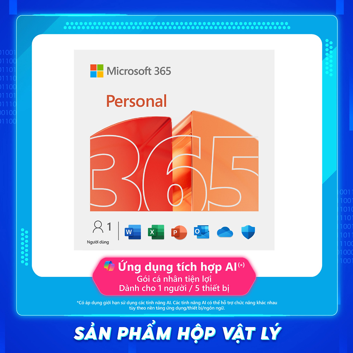 [ KEY GIA HẠN hoặc MUA MỚI ] Phần mềm Microsoft 365 Personal English APAC EM Subscr 1YR Medialess P10 (QQ2-01896) - Hàng Chính Hãng