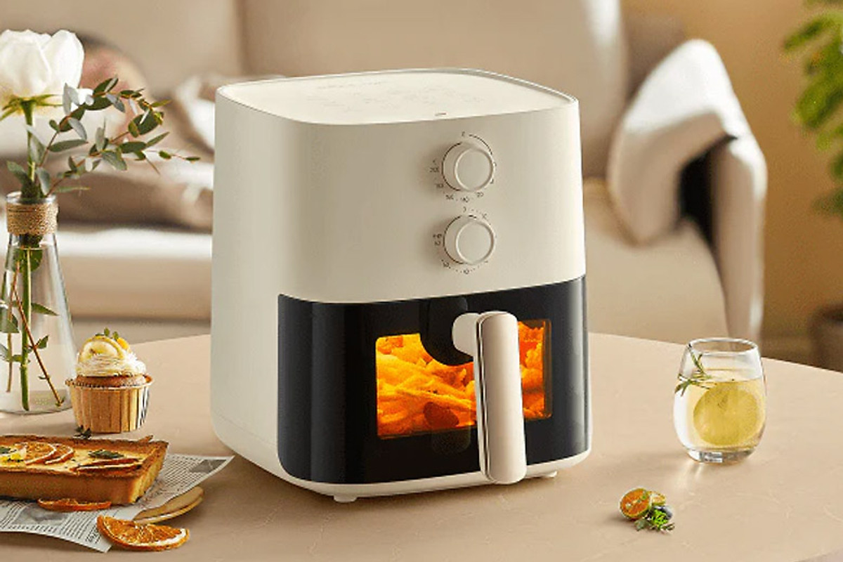 Nồi chiên không dầu Bear QZG-J15M1 (AF-4H15K), Dung tích 5 lít, Công suất 1500W Hàng Chính Hãng