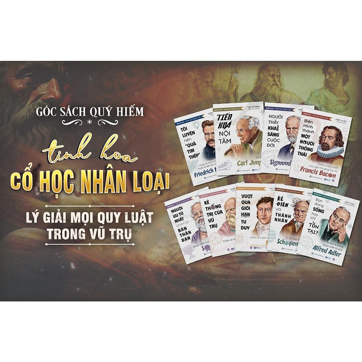 Bộ Sách Tinh Hoa Nhân Loại 9 Cuốn - Lời Khuyên Từ 9 Triết Gia Vĩ Đại - Khai Sáng Cuộc Đời - Bizbooks