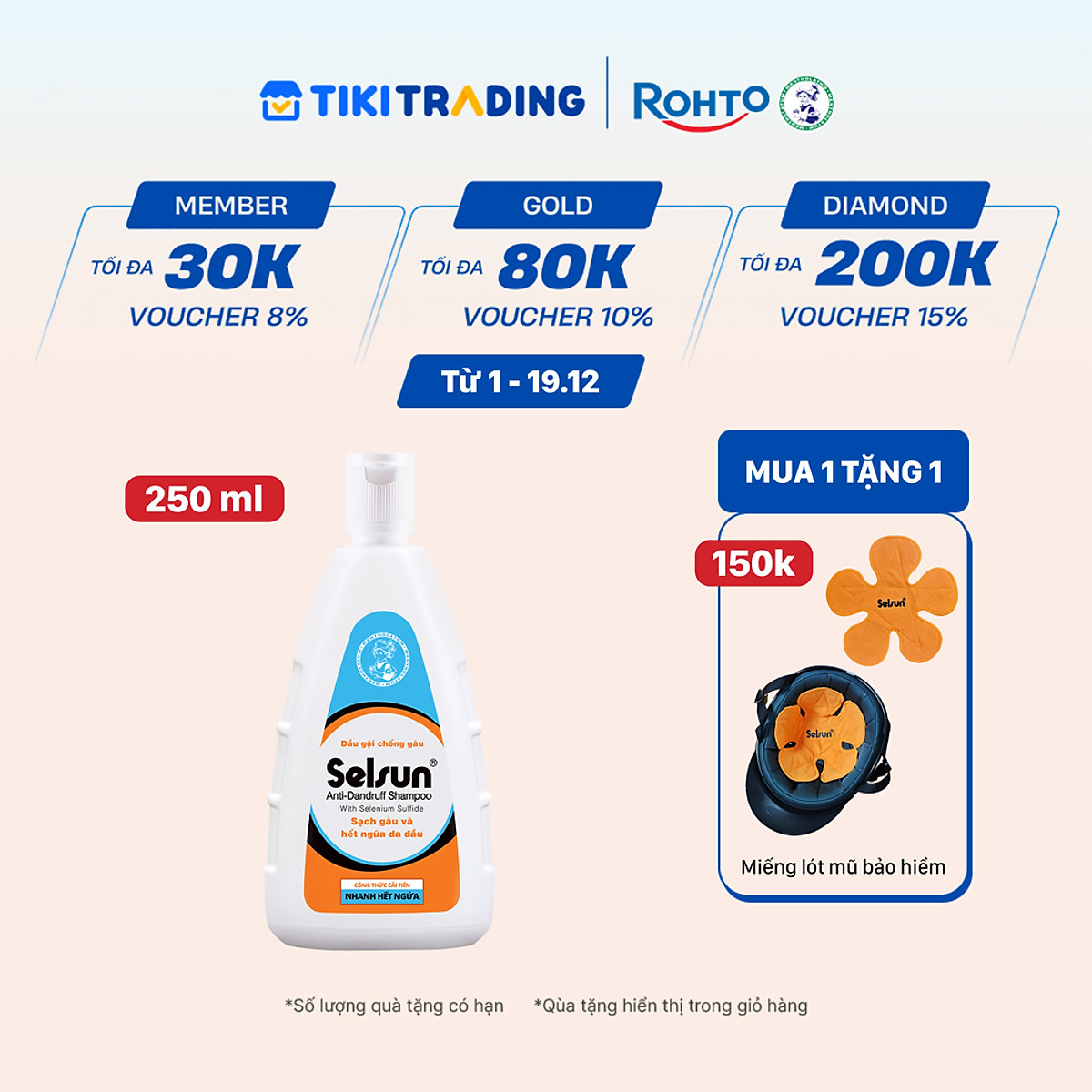 Dầu gội Selsun chống gàu, sạch gàu & hết ngứa da đầu Selsun Anti-Dandruff Shampoo 250ml