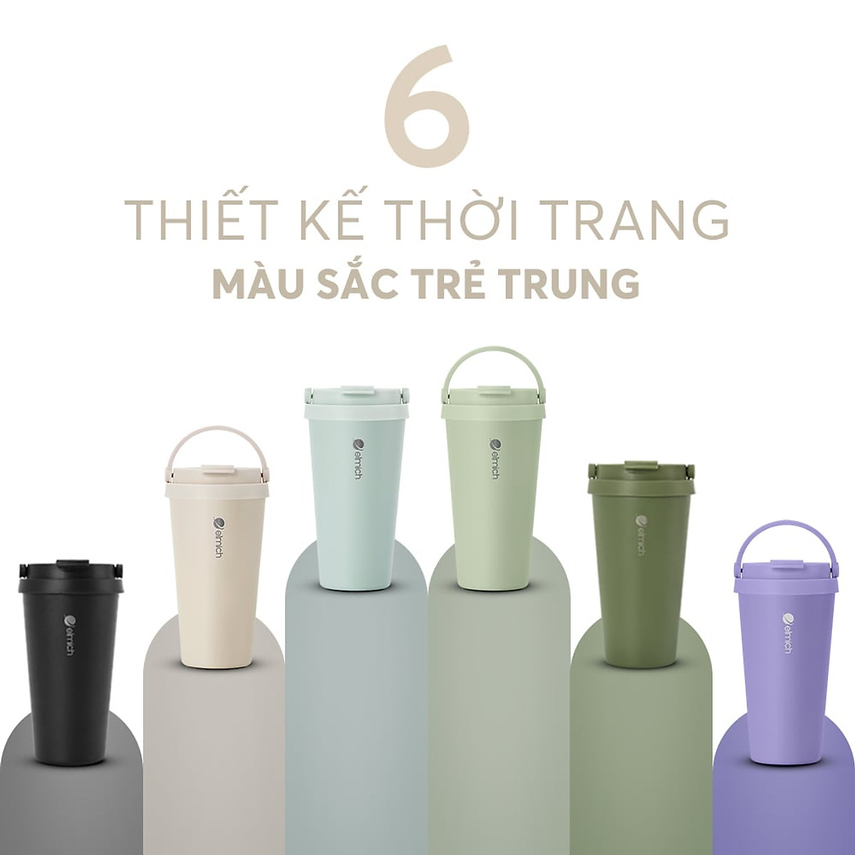 Cốc giữ nhiệt inox 304 Elmich EL8380 dung tích 510ml (6 màu) - Giao màu ngẫu nhiên