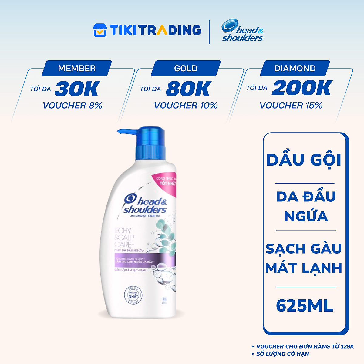 Dầu Gội HEAD   SHOULDERS Chai 625ml  - Da Đầu Ngứa