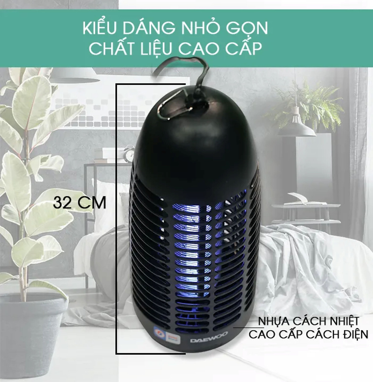 Đèn bắt muỗi Daewoo DWIK-680 Hàng Chính Hãng