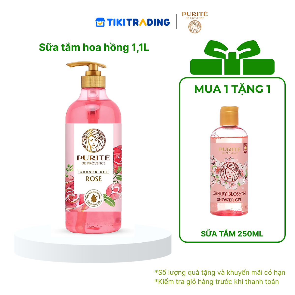 SỮA TẮM PURITE 1.1L - Hoa hồng