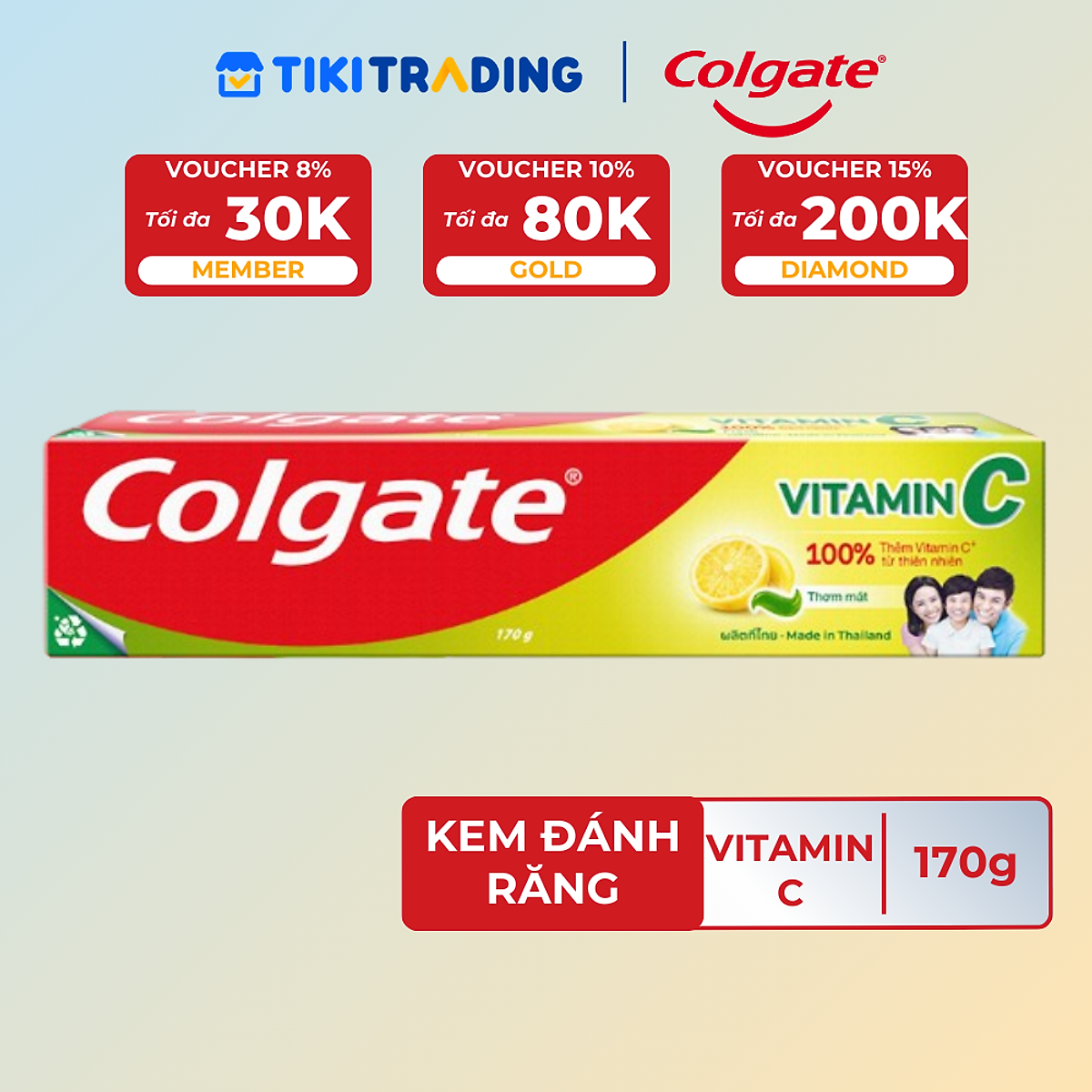 Kem Đánh Răng Colgate Vitamin C Thơm Mát 170G