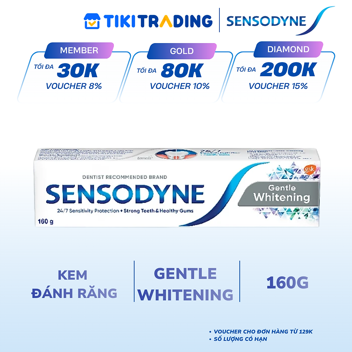 Kem đánh răng Sensodyne Gentle Whitening 160g