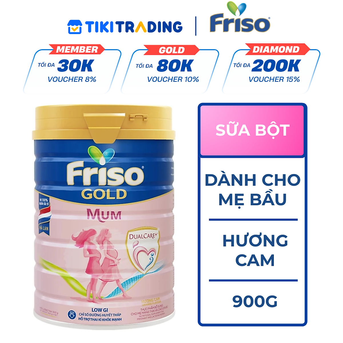 Sữa Bột Friso mum Gold Hương Cam (900g)