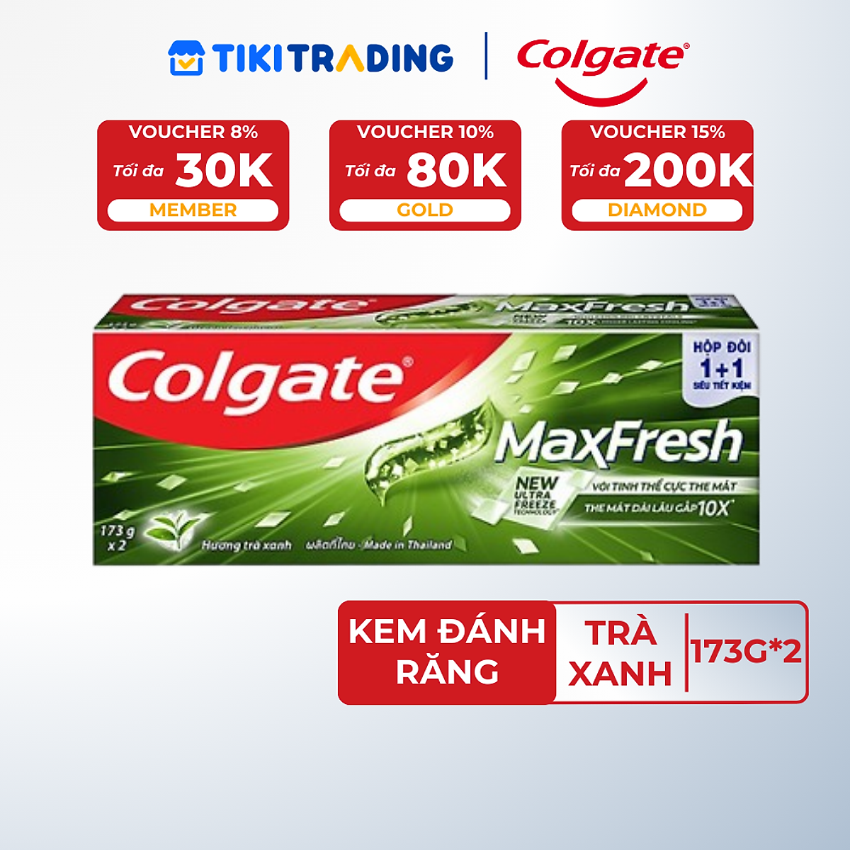 Bộ đôi kem đánh răng Maxfresh Trà xanh 173g