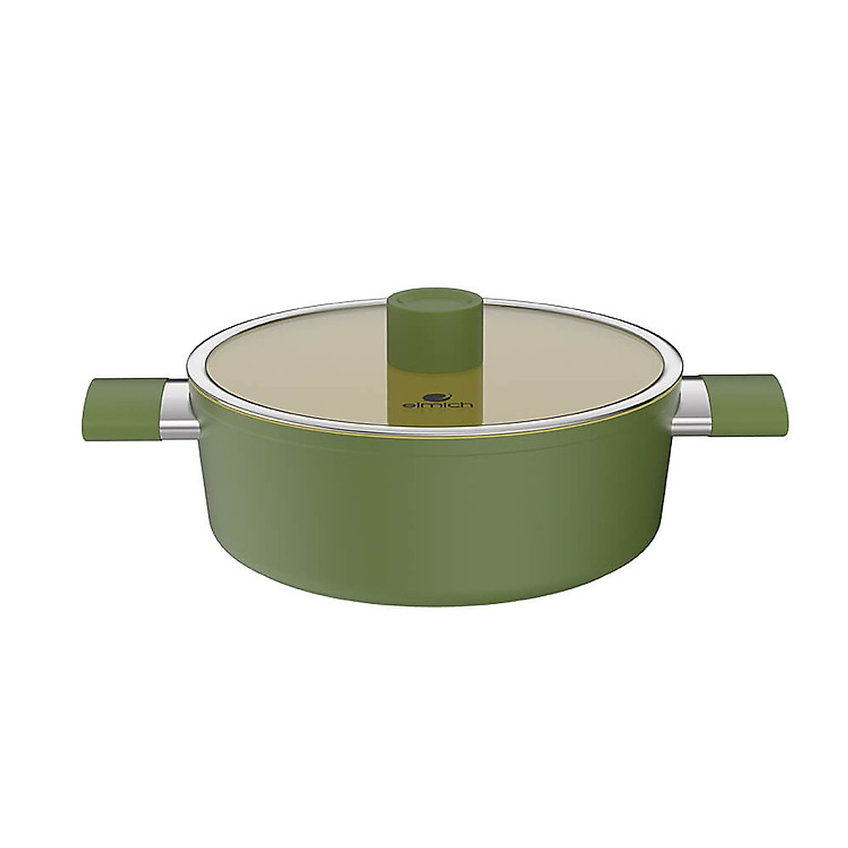 [LIVE] Nồi phủ sứ an toàn Elmich Olive EL-5523OV  - 24cm