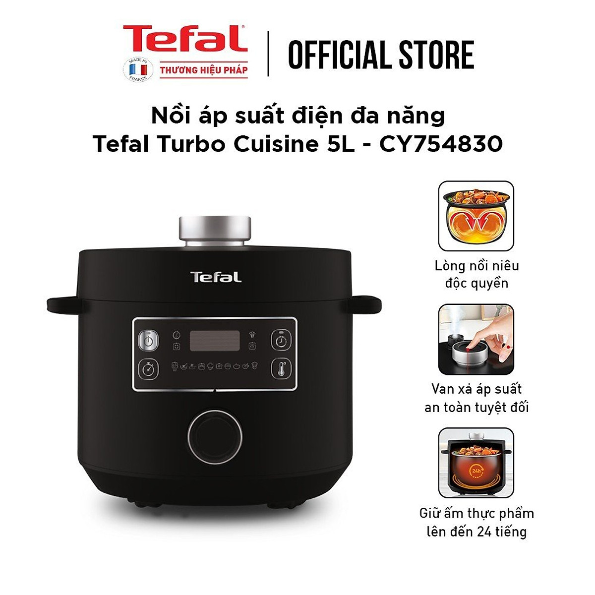 Nồi áp suất điện đa năng Tefal Turbo Cuisine 4.8L CY754830 - Hàng chính hãng