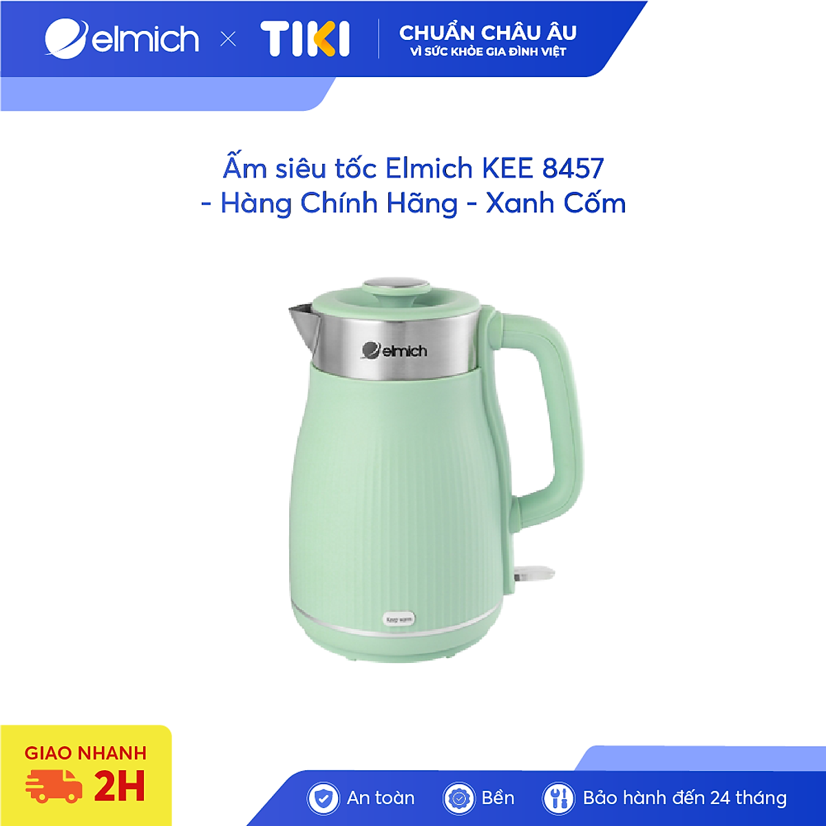 Ấm siêu tốc Elmich KEE 8457 - Hàng Chính Hãng - Xanh Cốm