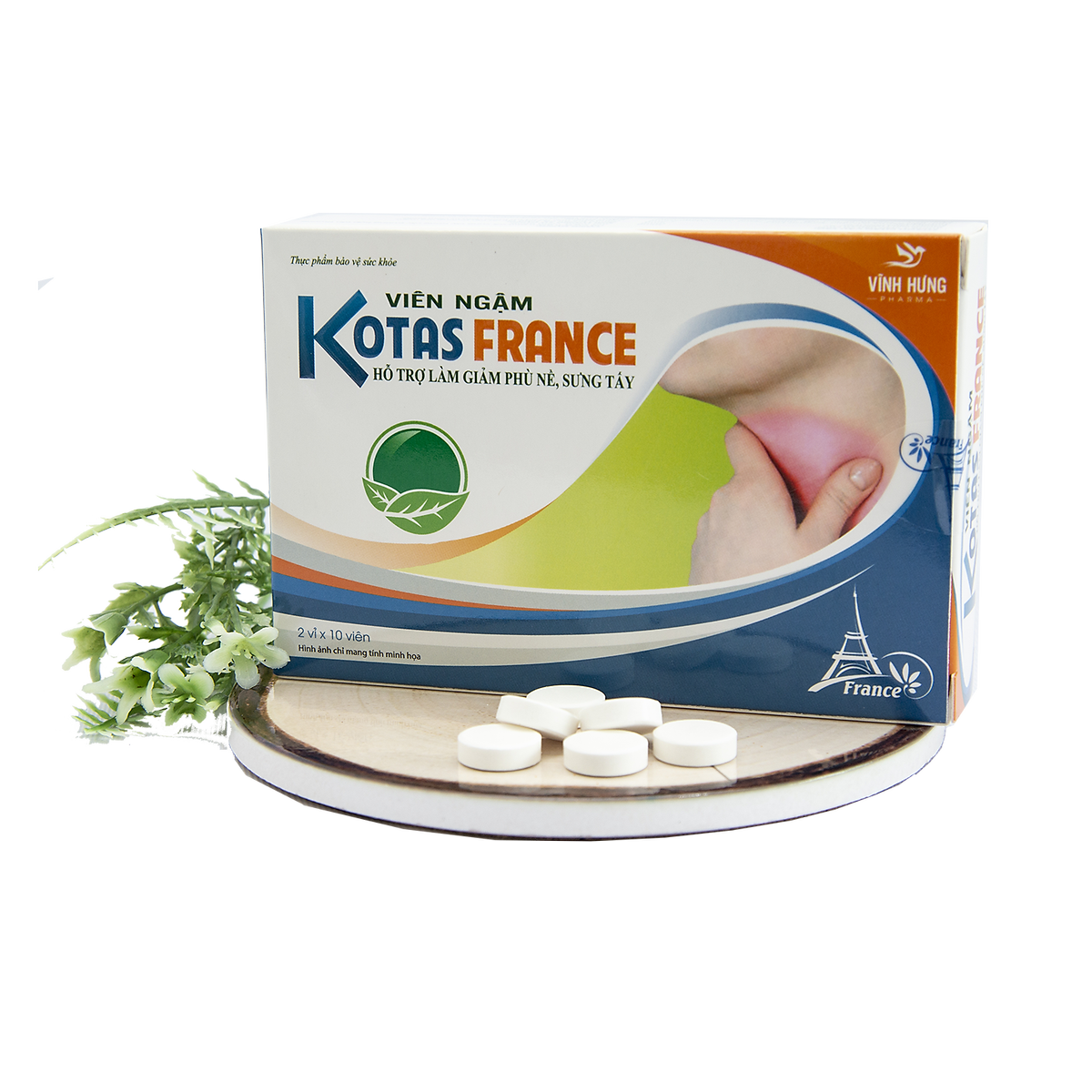 Viên Kẹo Ngậm Hỗ Trợ Giảm Đau Giảm Viêm Giảm Sưng Phù Nề KOTAS FRANCE (Hộp 20 viên)