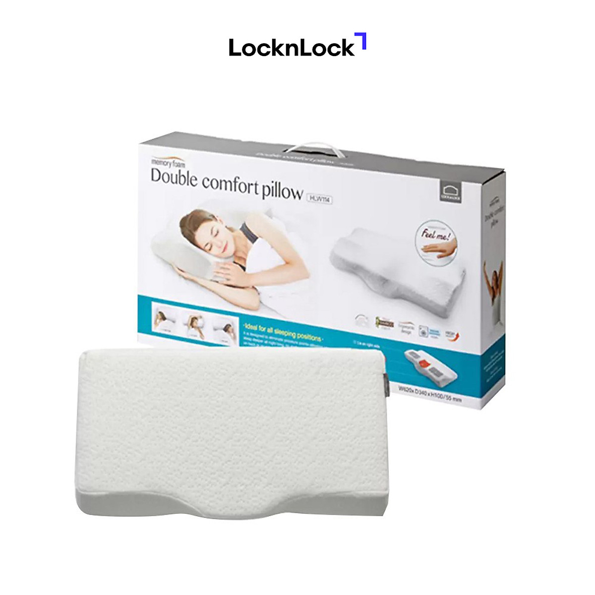 Gối Memory Foam 50D Lock & Lock HLW114 (61 x 34 x 10 cm)