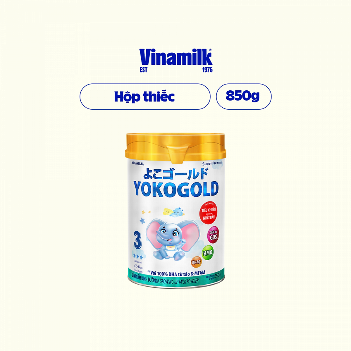 Sữa bột Vinamilk YOKOGOLD 3 850g (cho trẻ từ 2 - 6 tuổi)